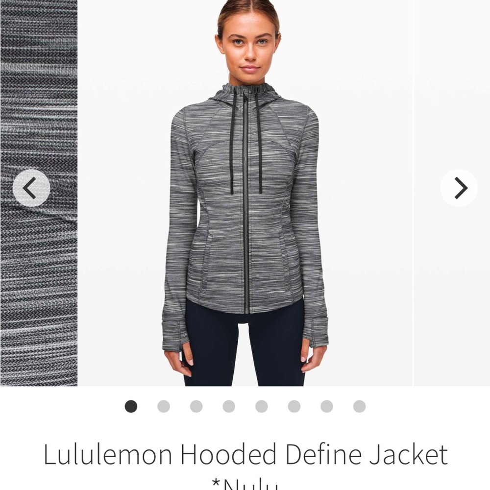 Lululemon Define Jacket with Hoodie, size 8, GUC, Black/White